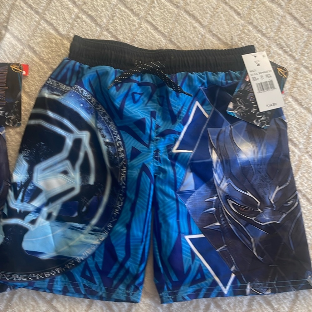 Black Panther Marvel Boys Swimming Trunks. Size Small